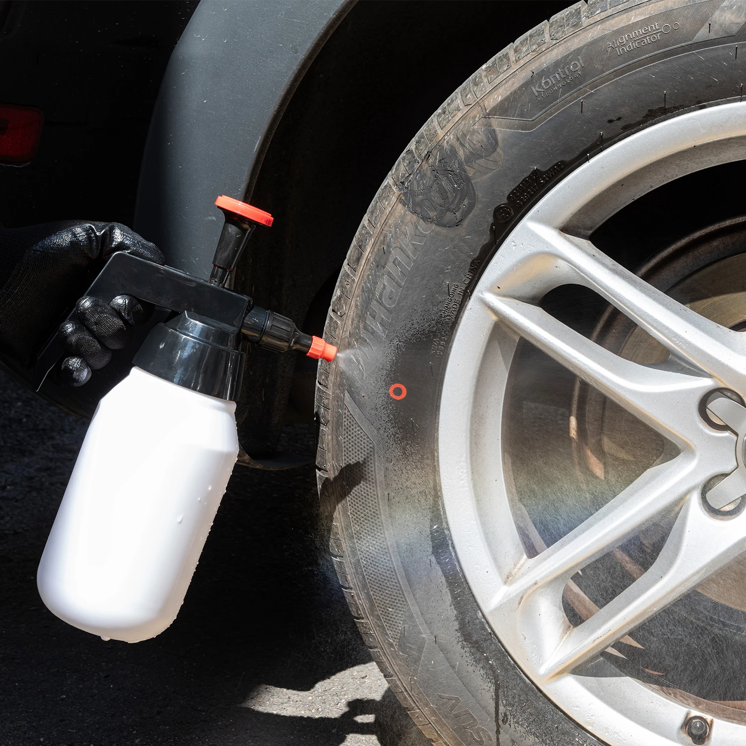 1L Industrielles L&ouml;sungsmittelspr&uuml;hger&auml;t mit verstellbarer D&uuml;se, L&ouml;sungsmitteldruckspr&uuml;hger&auml;t f&uuml;r die industrielle Wartung der Autopflege (rot)