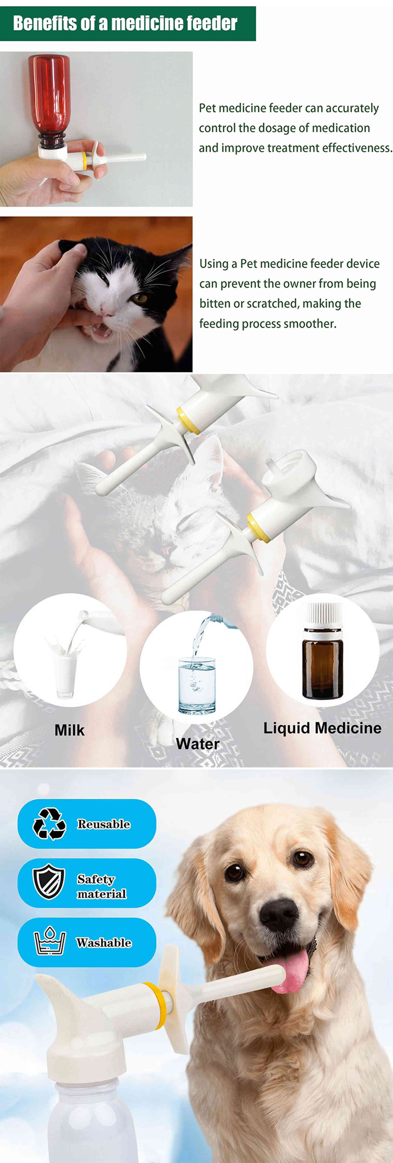 1ML Dosierung Veterinärspender Flüssigkeitszufuhr Pumpenauslöser für Tiere Haustiere