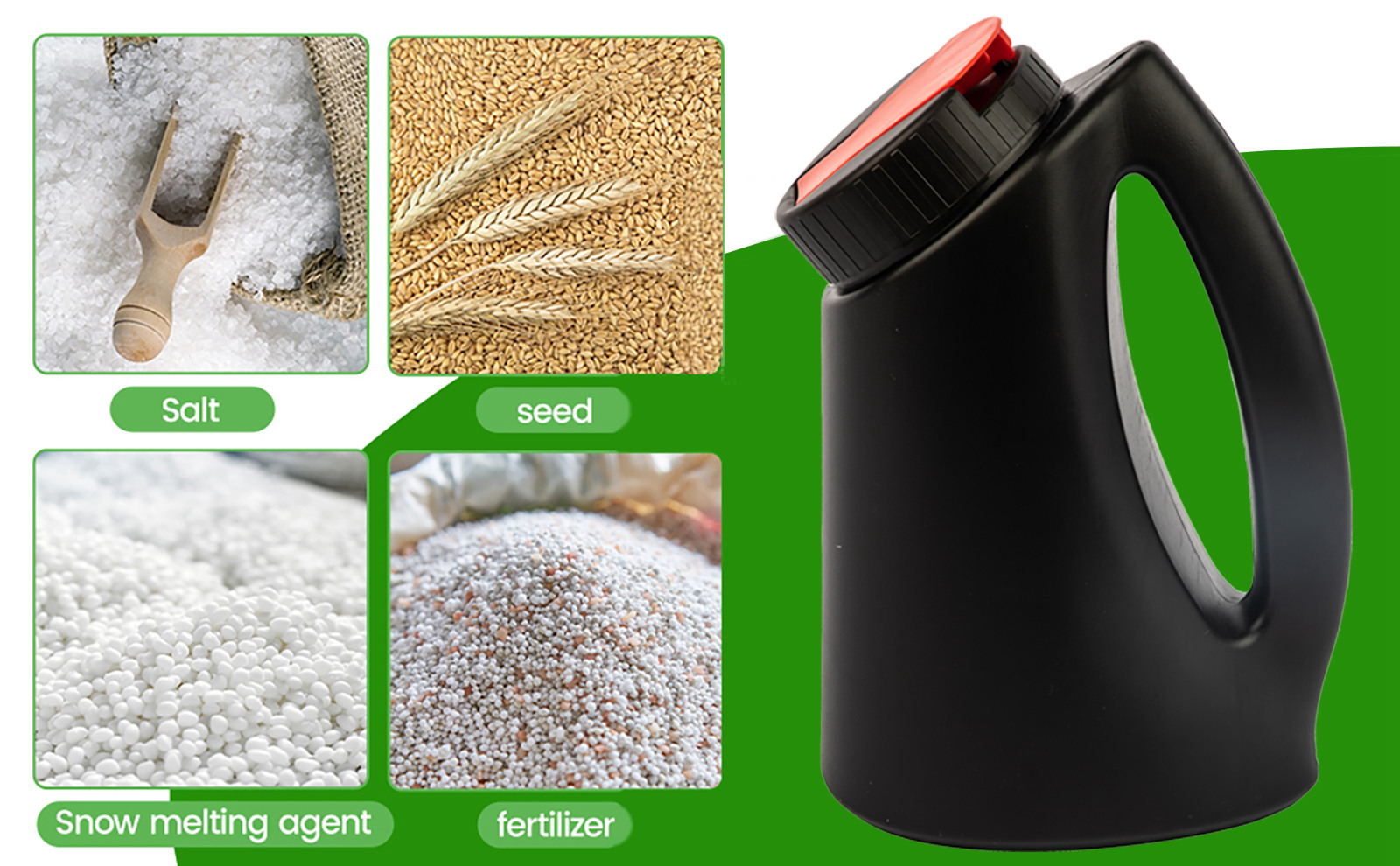 3-Liter-Handstreuflasche, manueller Streuer für Grassamen, Dünger und Eissand