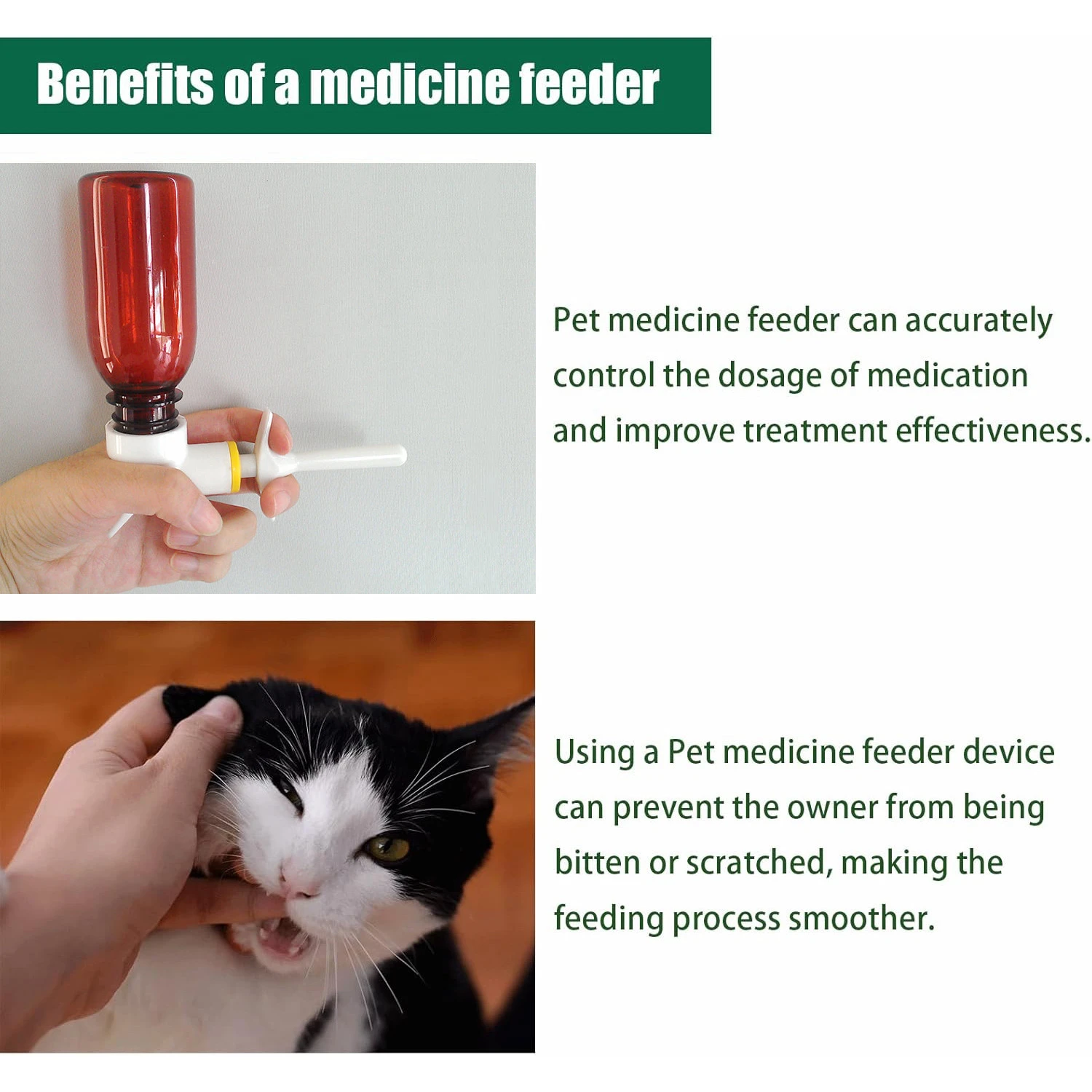 1ML Dosierung Veterin&auml;rspender Fl&uuml;ssigkeitszufuhr Pumpenausl&ouml;ser f&uuml;r Tiere Haustiere
