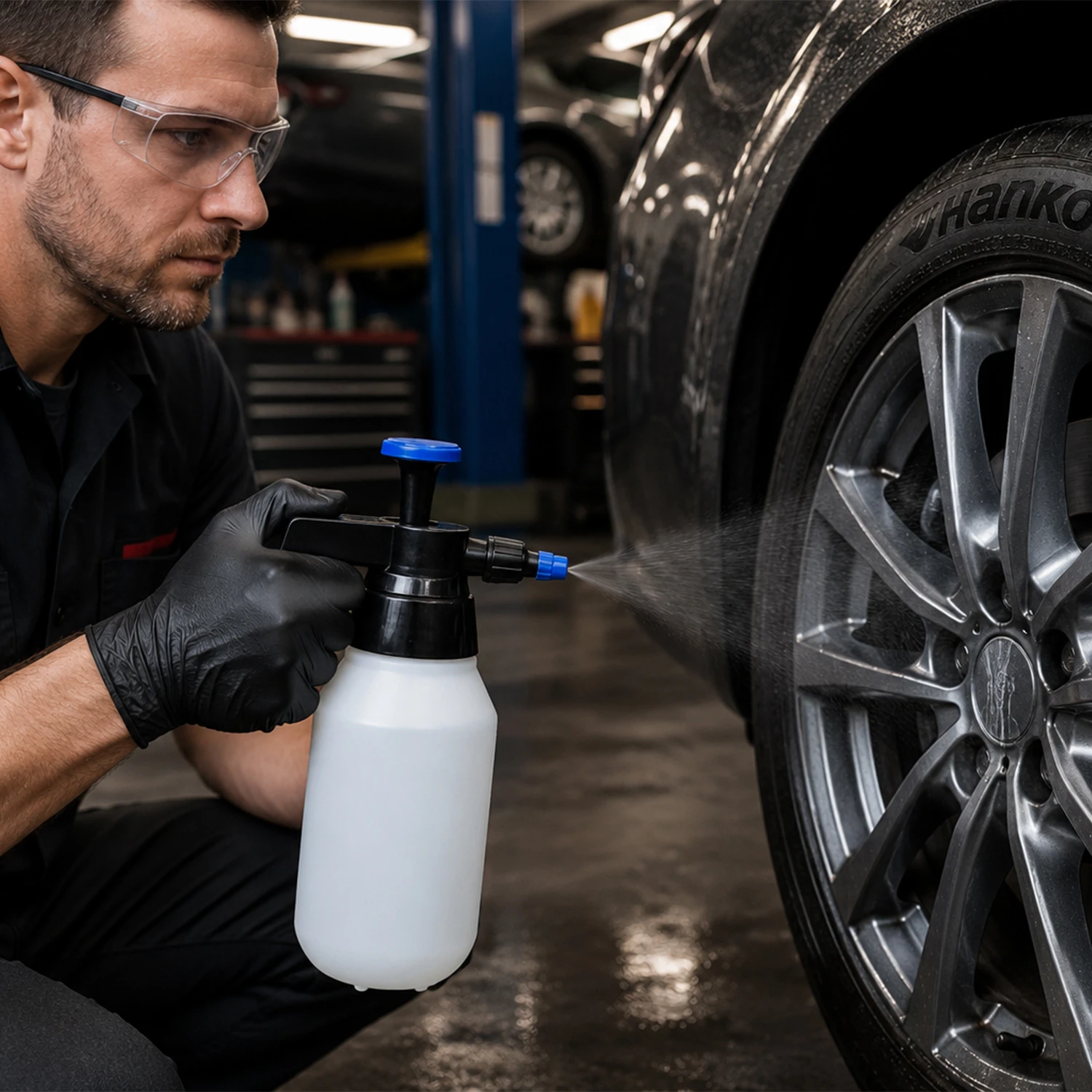 1,5 l L&ouml;sungsmittelspr&uuml;her mit Kunststoffd&uuml;se f&uuml;r die industrielle Wartung von Autos