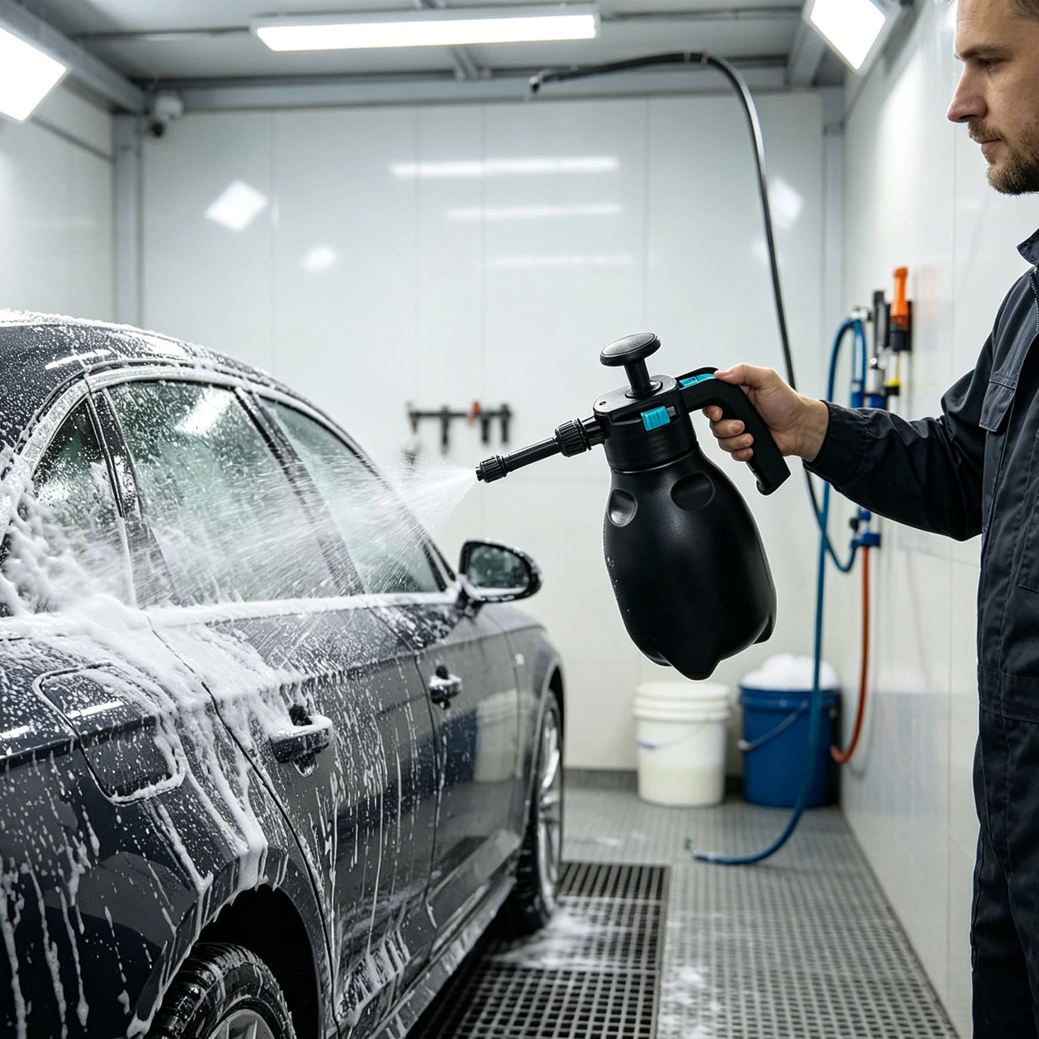 2L Handschaumspr&uuml;her Pumpspr&uuml;her mit 2 D&uuml;sen f&uuml;r die Rasenbew&auml;sserung im Auto