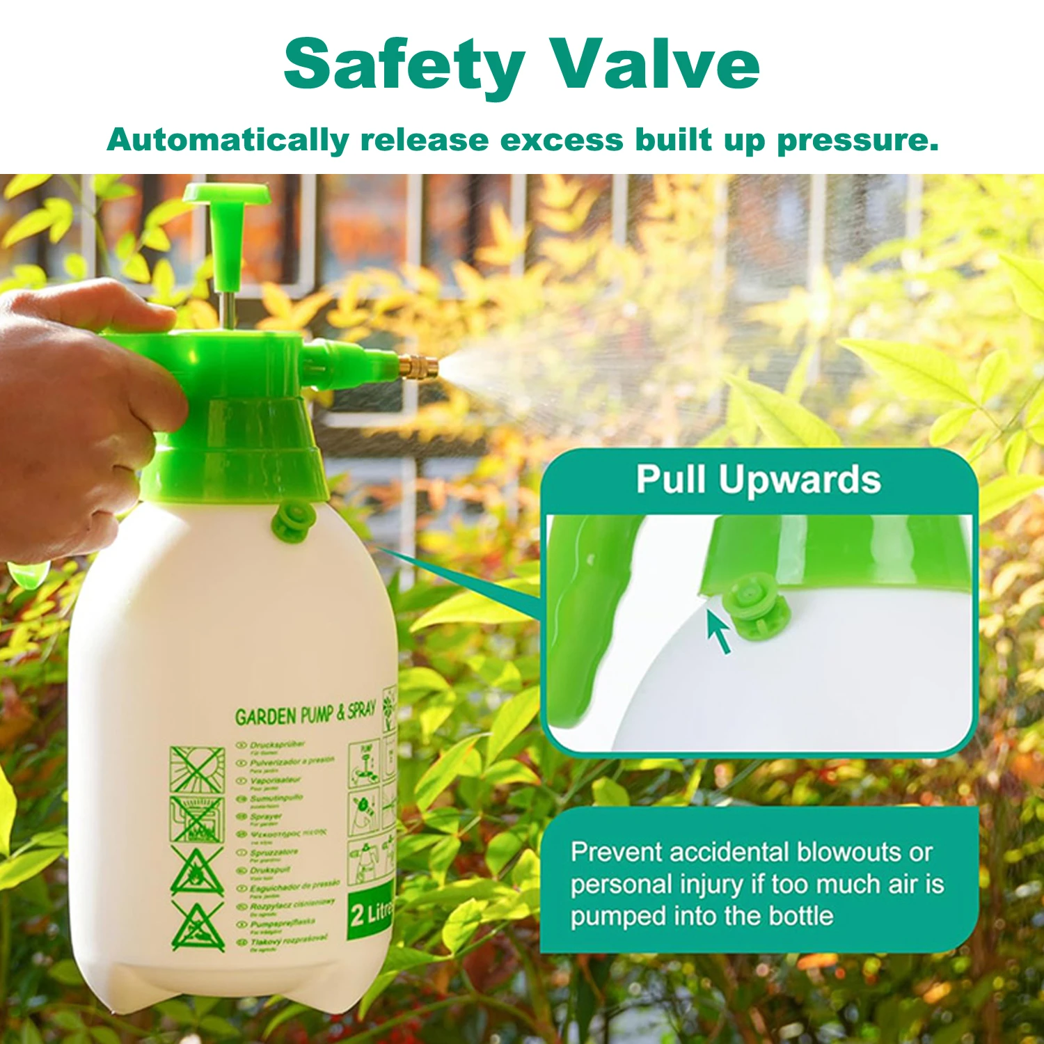 1,5 l Garten-Druckpumpenspr&uuml;her f&uuml;r die Bew&auml;sserung, Hausreinigung und Autow&auml;sche