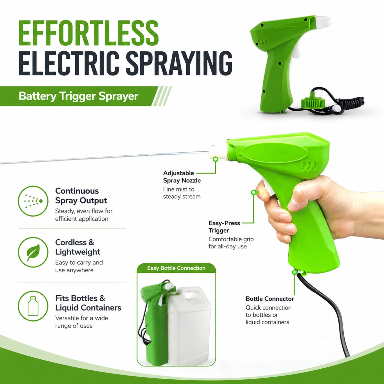 Batterie-Triggerspr&uuml;her f&uuml;r die Garten-Unkraut- und Grasvernichtungsspray-Hausreinigung